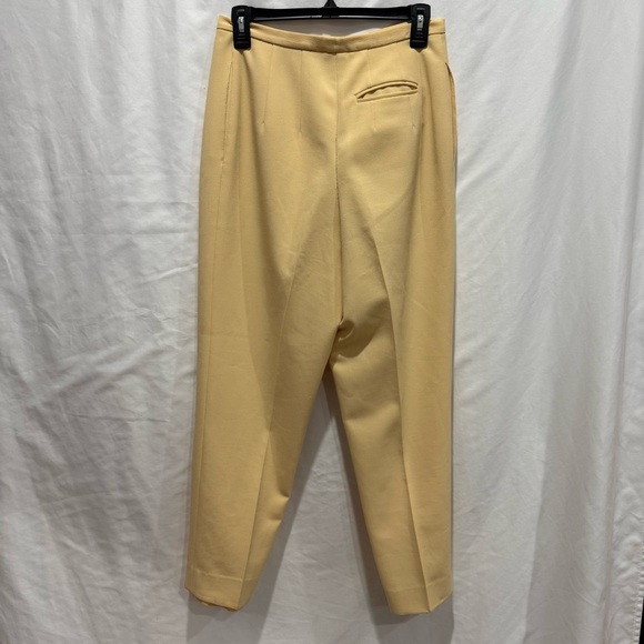 Harvé Benard Petites 8P Pale Yellow Lined Trousers High Waist  Career Pant - Picture 7 of 16
